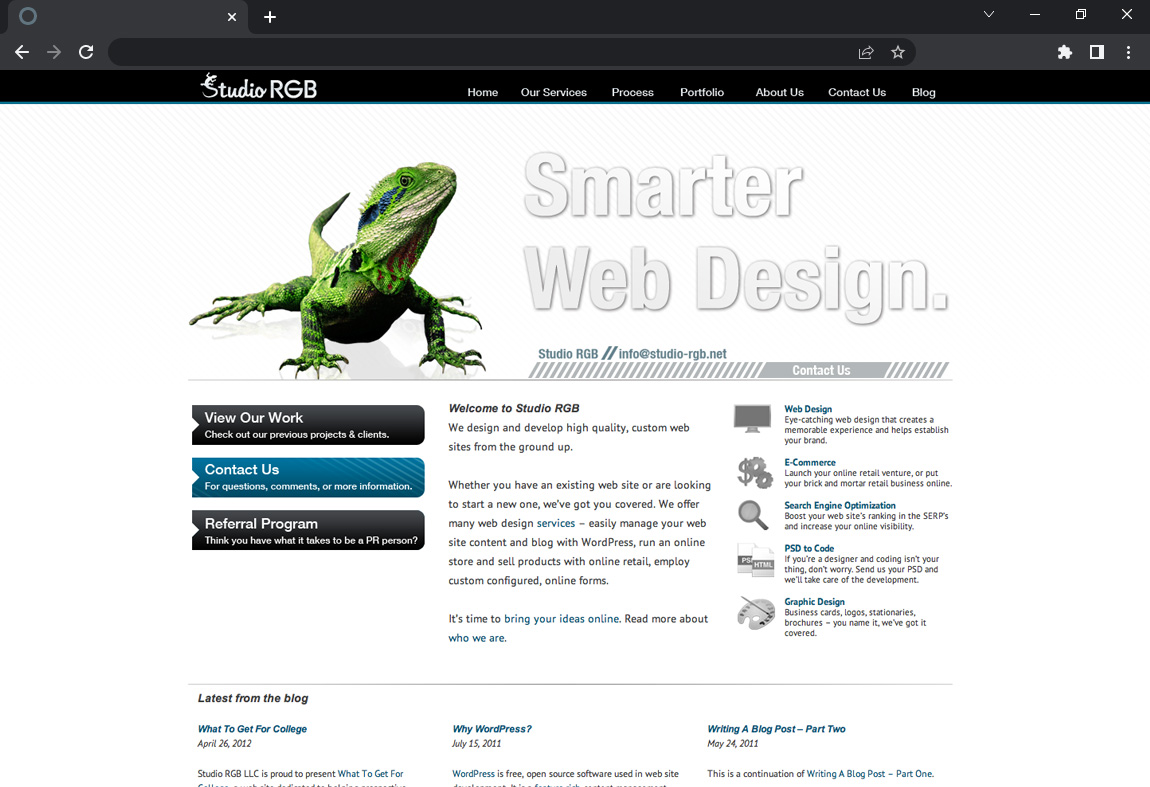 studio rgb web design firm website screenshot